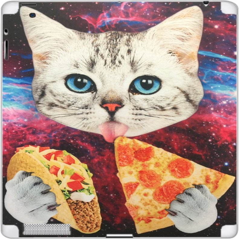 Junk Food Kitty Fast Food Cat Vinyl Decal Sticker Skin by Debbie's Designs for iPad 2