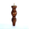 8" Wooden Turned Feet - Set of 4 Dark Brown view 1