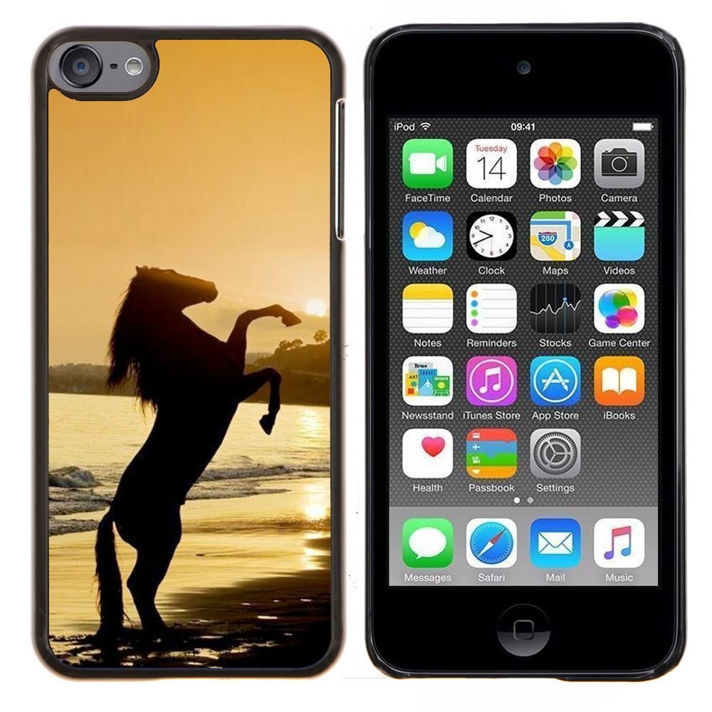 Dragon Case - FOR Apple iPod Touch 6 6th Generation - sunset sea horse stallion mustang - Design Hard Plastic Protective Case Slim Fit Cover