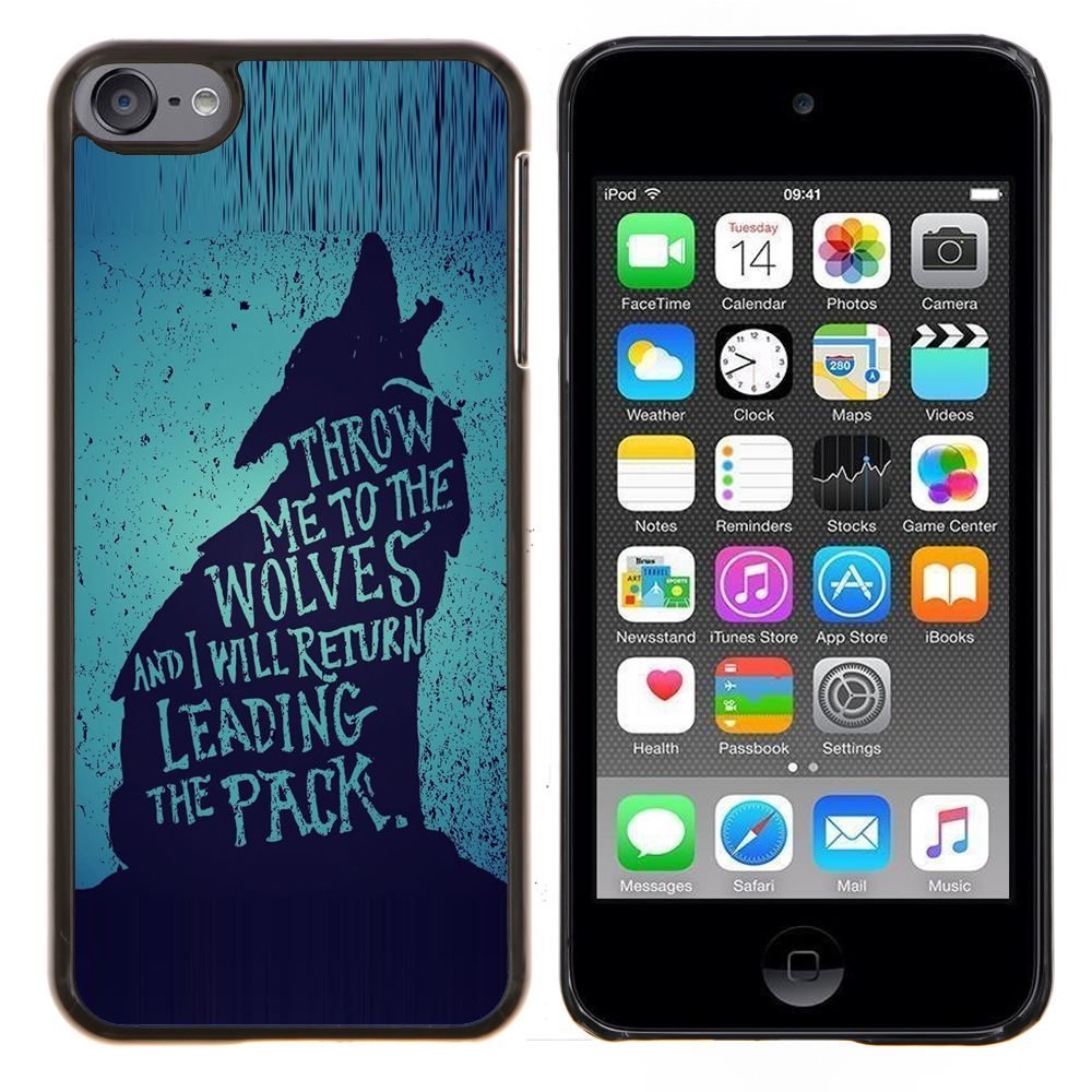 Dragon Case - FOR Apple iPod Touch 6 6th Generation - wolf lead the pack brave heroic text - Design Hard Plastic Protective Case Slim Fit Cover