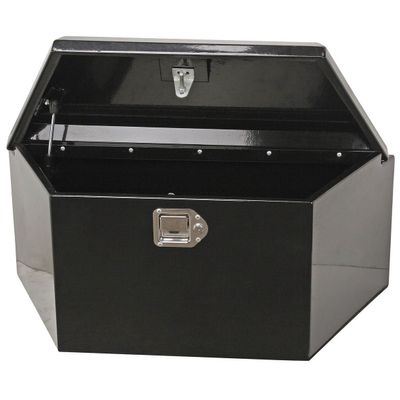 Trailer Tongue Box Larger 2.75 Cu Ft. Safeguard Weatherproof Fishing Gear, Tools, Boat, Camp Equipment Guaranteed Securely In This Portable Locked Steel Storage Toolbox. Space Saving Design