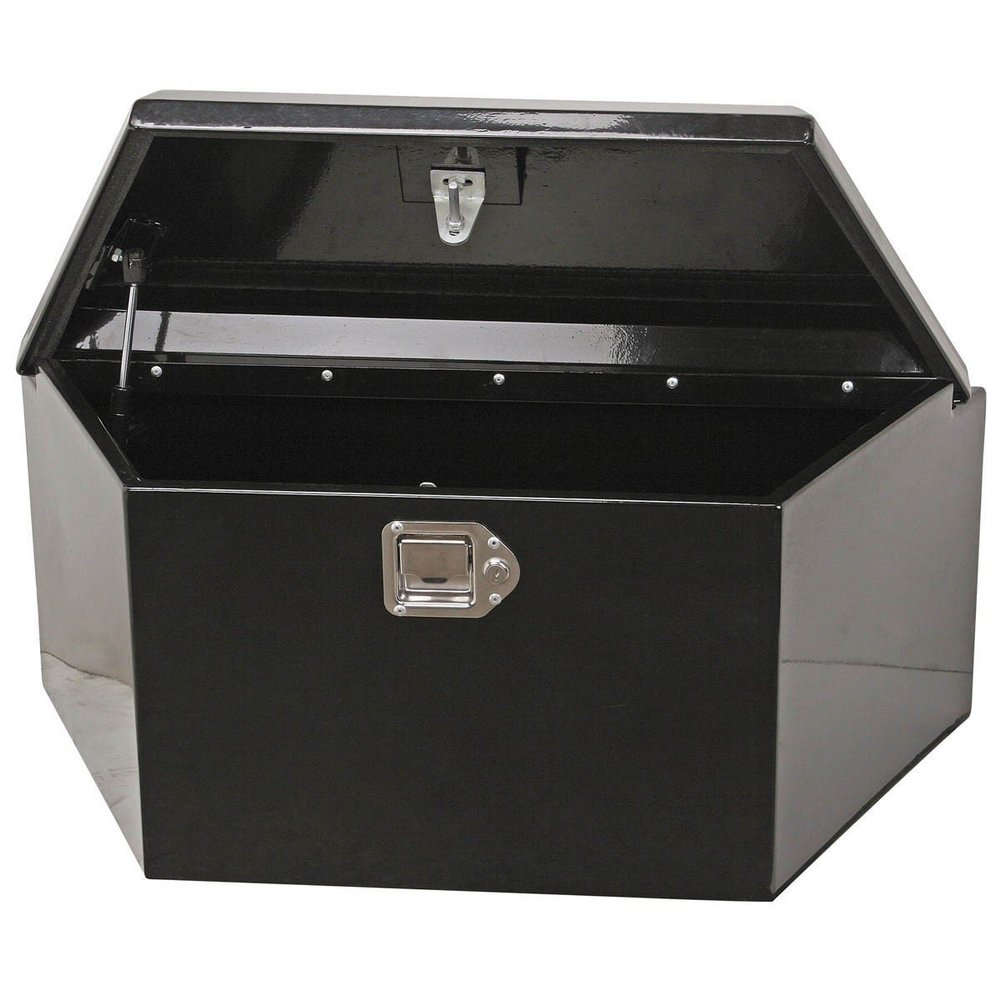 Trailer Tongue Box Larger 2.75 Cu Ft. Safeguard Weatherproof Fishing Gear, Tools, Boat, Camp Equipment Guaranteed Securely In This Portable Locked Steel Storage Toolbox. Space Saving Design