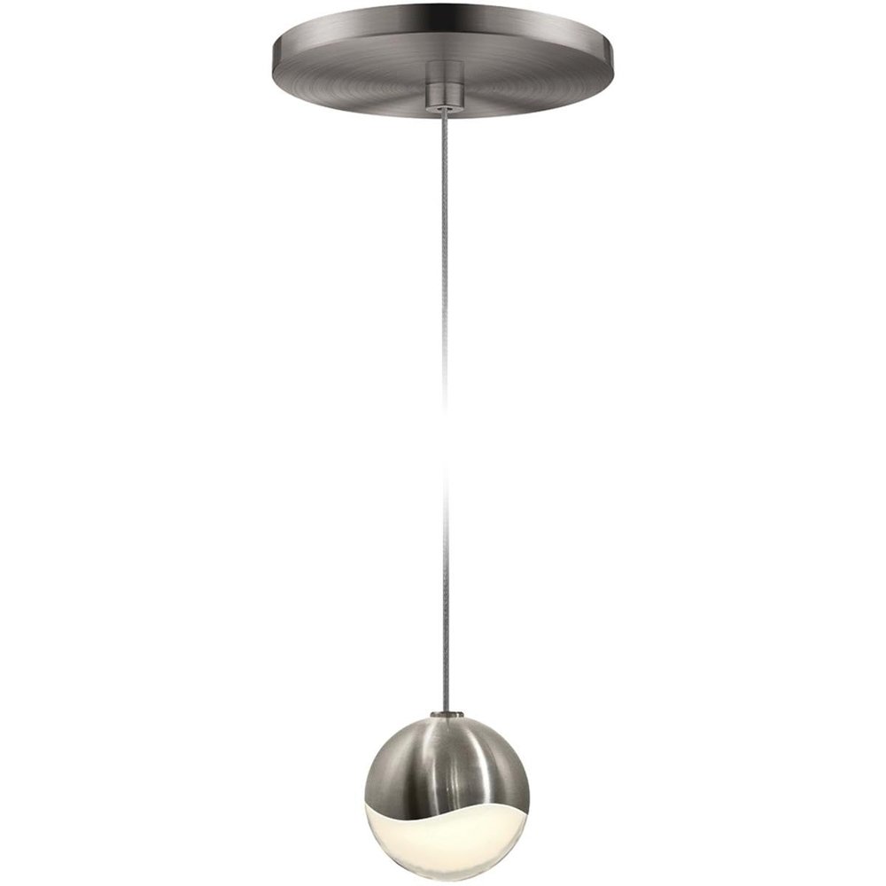 Sonneman 2913.13-SML Contemporary Modern LED Pendant from Grapes Collection in Pewter, Nickel, Silver Finish,