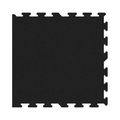 IncStores 8mm Thick Strong Rubber Interlocking Floor Tiles | Flexible Recycled Rubber for a Stronger and Safer Basement, Home Gym, Shed, or Trailer | Black, 4 Border Tiles