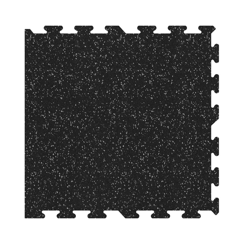 IncStores 8mm Thick Strong Rubber Interlocking Floor Tiles | Flexible Recycled Rubber for a Stronger and Safer Basement, Home Gym, Shed, or Trailer | Grey, 4 Border Tiles