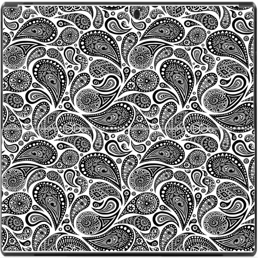Black Paisley Pattern Swirls Vinyl Decal Sticker Skin by Debbie's Designs for Surface RT