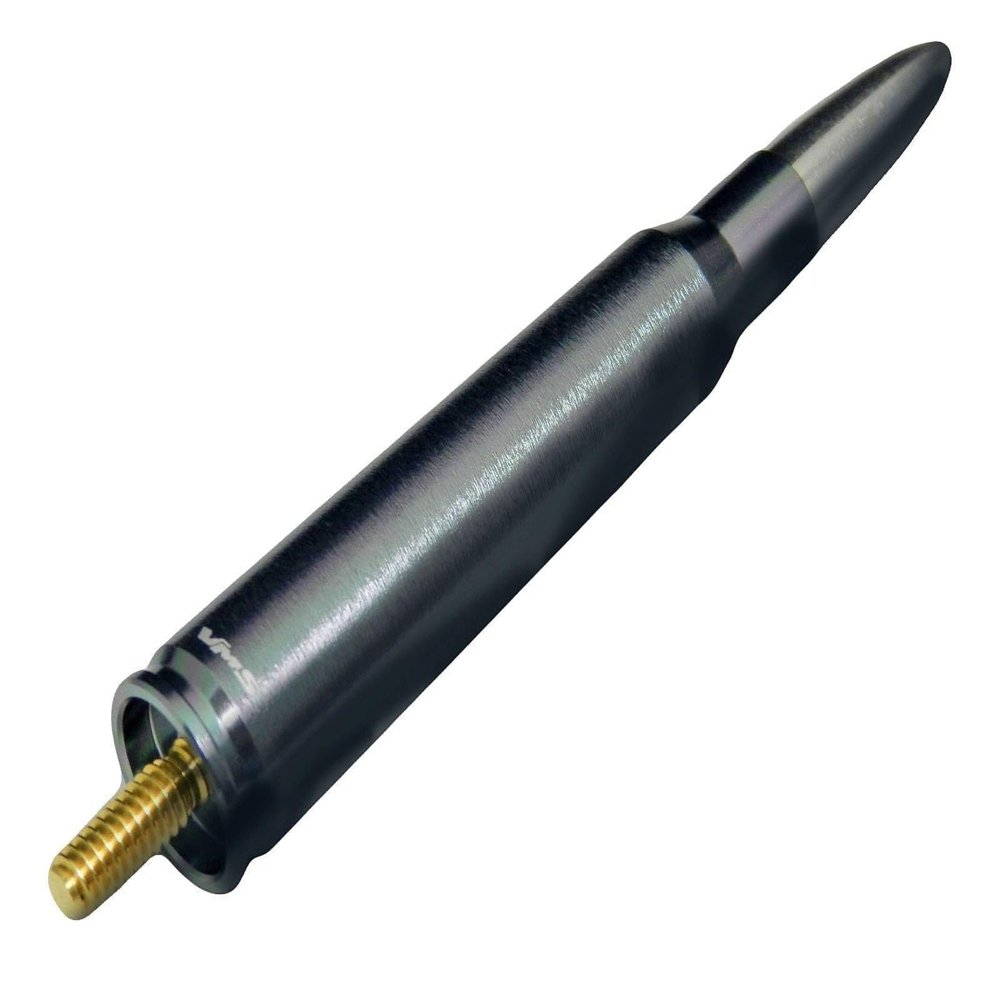 VMS RACING 50 Cal Caliber Gunmetal Gunmetal Antenna in Heavy Gauge CNC Machined Billet Aluminum Short Compatible with Toyota Tundra 1999-Current