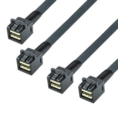 10Gtek SFF-8643 to SFF-8643 12G Internal Mini SAS HD Cable, with Sideband, for NVMe Backplane/RAID Card, Hot-Swap & SATA Compatibility, 100-Ohm, 0.75~0.8m(2.46~2.62ft), 2 Pack