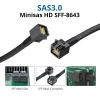 10Gtek SFF-8643 to SFF-8643 12G Internal Mini SAS HD Cable, with Sideband, for NVMe Backplane/RAID Card, Hot-Swap & SATA Compatibility, 100-Ohm, 0.75~0.8m(2.46~2.62ft), 2 Pack view 2