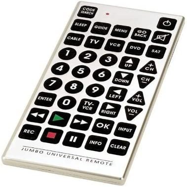 8 Devices Universal Jumbo Remote Control Compatible with Most TV, DVD, VCR, Satellite, Cable Box, Audio Systems, and Other Home Entertainment Devices