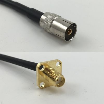 6 inch RG174 DVB TV Pal Female to SMA FEMALE FLANGE Pigtail Jumper RF coaxial cable 50ohm Quick USA Shipping