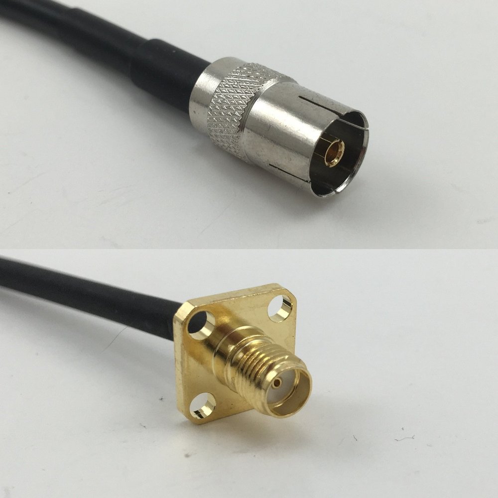 6 inch RG174 DVB TV Pal Female to SMA FEMALE FLANGE Pigtail Jumper RF coaxial cable 50ohm Quick USA Shipping