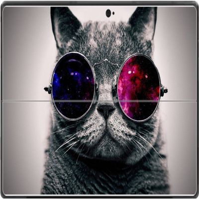 Cat with Sunglasses Seeing Everything Rosey Vinyl Decal Sticker Skin by Debbie's Designs for Surface Pro Tablet