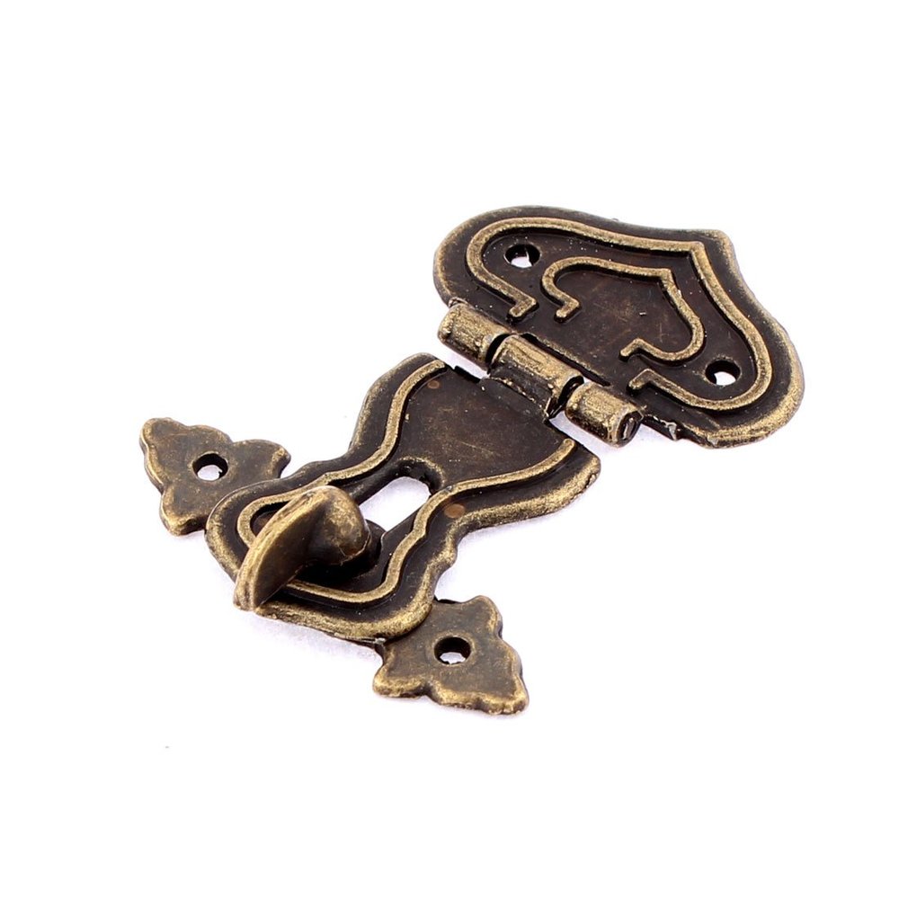 uxcell Drawer Cabinet Jewelry Case Box Retro Style Hasp Lock Latch Set