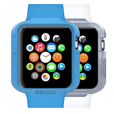 Seidio BD2-CST4AW42-BL Tetra S Cover for Apple Watch 42mm, 1 of Each Color (Black, Clear)