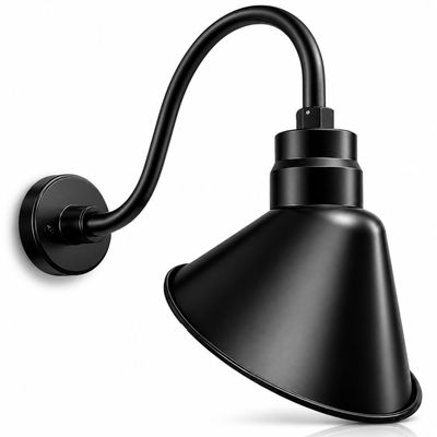 10in. Satin Black Angle Shade Gooseneck Sign Light, 5000K Cool White