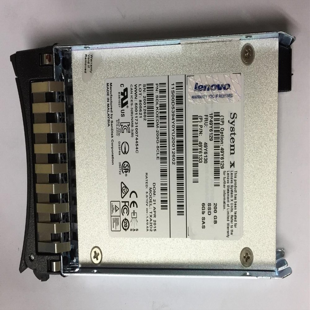 Lenovo 200GB SAS 2.5" MLC HS Enterprise SSD [PN: 49Y6129]