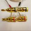 14 AWG Speaker wire with RCA Male to 1 pair Stackable Banana Plugs - Pair (Red/Black), 25 Foot view 2