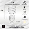 SLEEKLIGHTING GU24 23W T2 Spiral CFL Light Bulb 2700K Warm White 2-Prong view 2