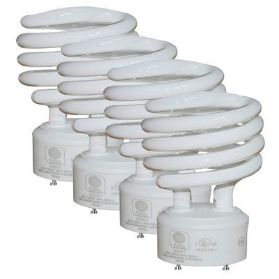 SLEEKLIGHTING GU24 23W T2 Spiral CFL Light Bulb 4200K Cool White 2-Prong