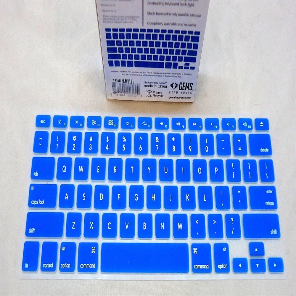 GEMS Keyboard Cover Fits Full Size Apple Keyboards - Blue