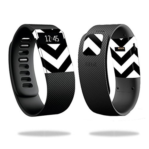 MightySkins Skin Compatible with Fitbit Charge Watch Cover wrap Sticker Skins Black Chevron