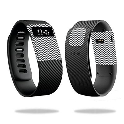 MightySkins Skin Compatible with Fitbit Charge Watch Cover wrap Sticker Skins Gray Chevron