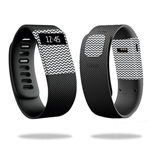 MightySkins Skin Compatible with Fitbit Charge Watch Cover wrap Sticker Skins Gray Chevron