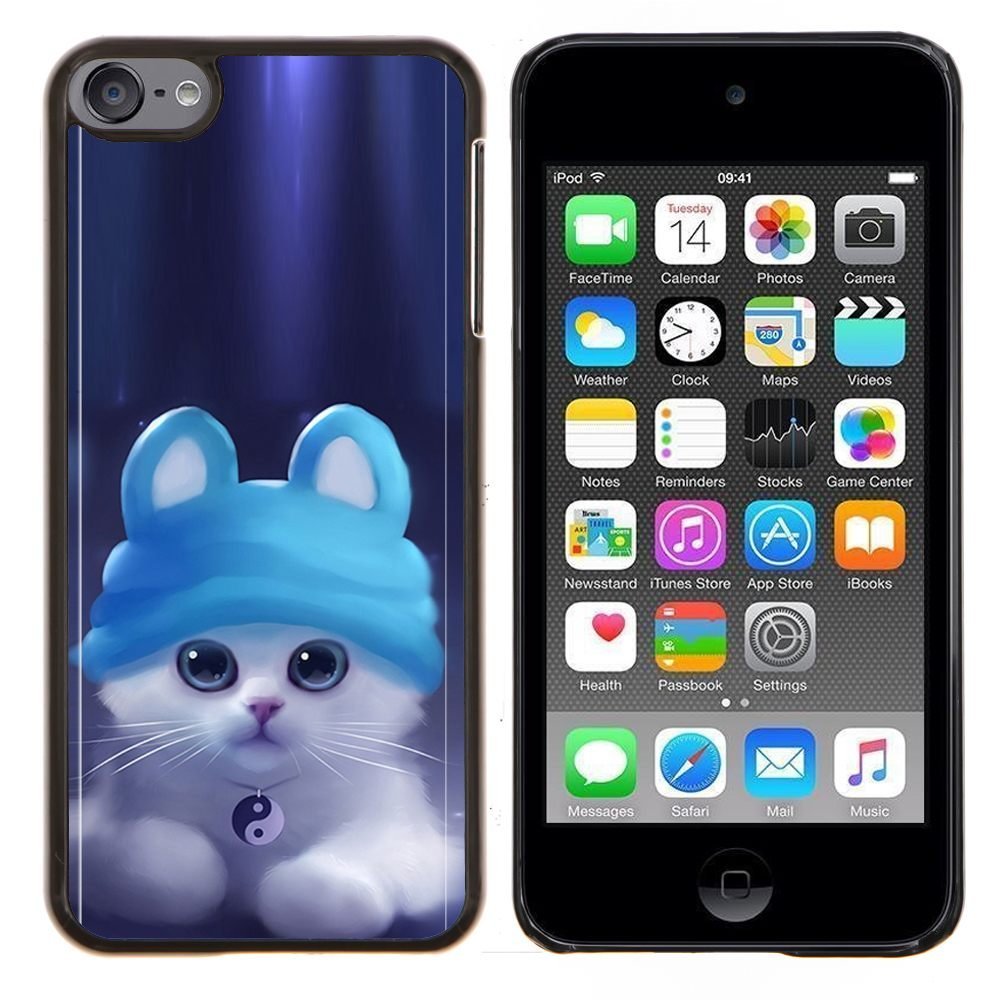 /Skull Market/ - Cute Ying Yang Cat Kitten For Apple iPod Touch 6 6th Generation - Hand Painted Custom Luxury Cover Case -