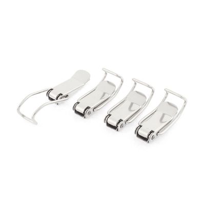 uxcell Cabinet Boxes Case Spring Loaded Toggle Latch Hasp Silver Tone 4pcs