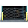 Global Industrial Double Folding Security Gate, 12'W x 8'H Folding Door Gate, Steel Accordion Security Gate, Flexible Expanding Security Gate, 180 Rolling Barricade Gate view 1