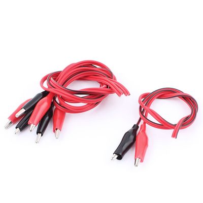 uxcell 4 Pcs Double Alligator Clips Test Leads Connctor Wire 0.5 Meter Long