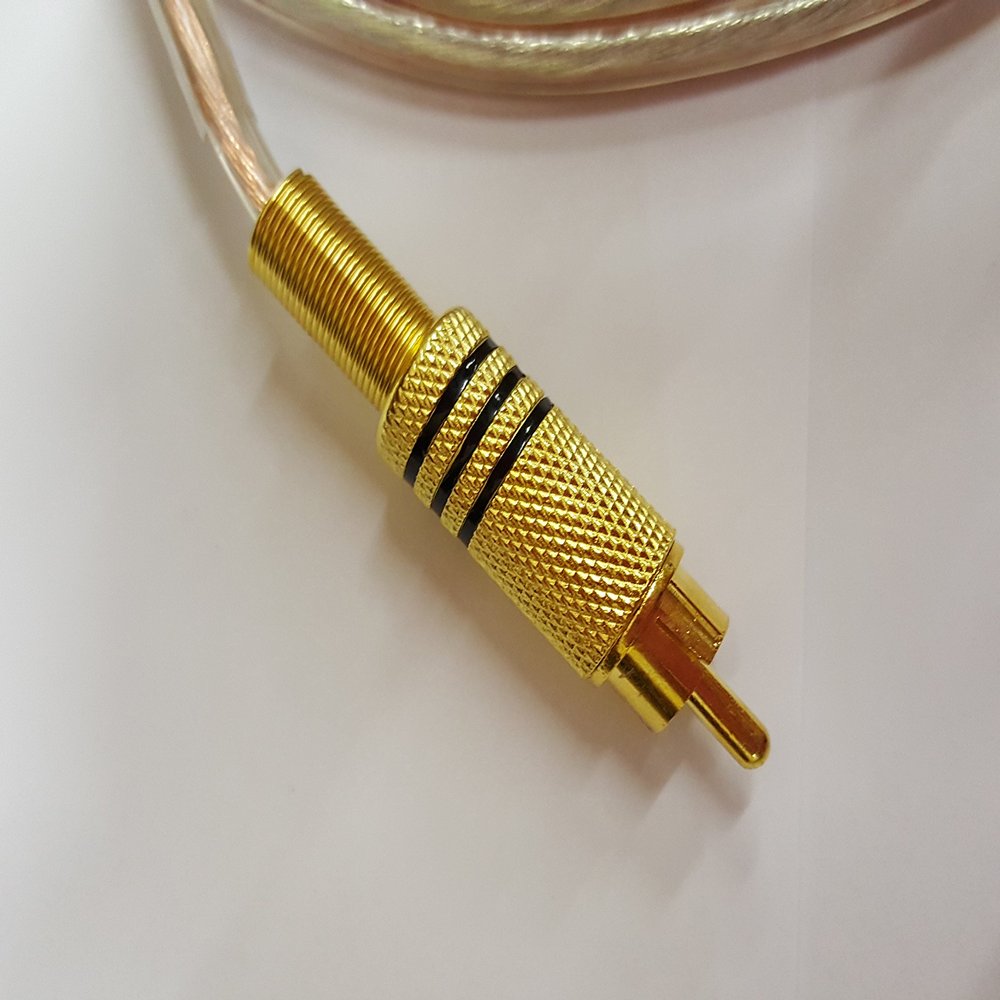 16 awg Speaker Wire with Gold Plated Metal RCA Black to Open (Heavy Duty 16 Gauge Speaker Wire) 1 Foot