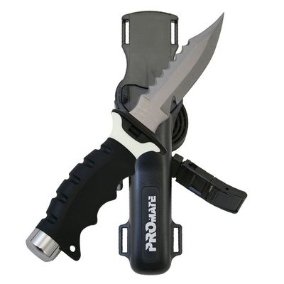 Promate KF510-White, Sharp Tip Stainless Steel Dive Knife