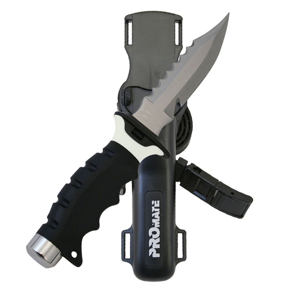 Promate KF510-White, Sharp Tip Stainless Steel Dive Knife