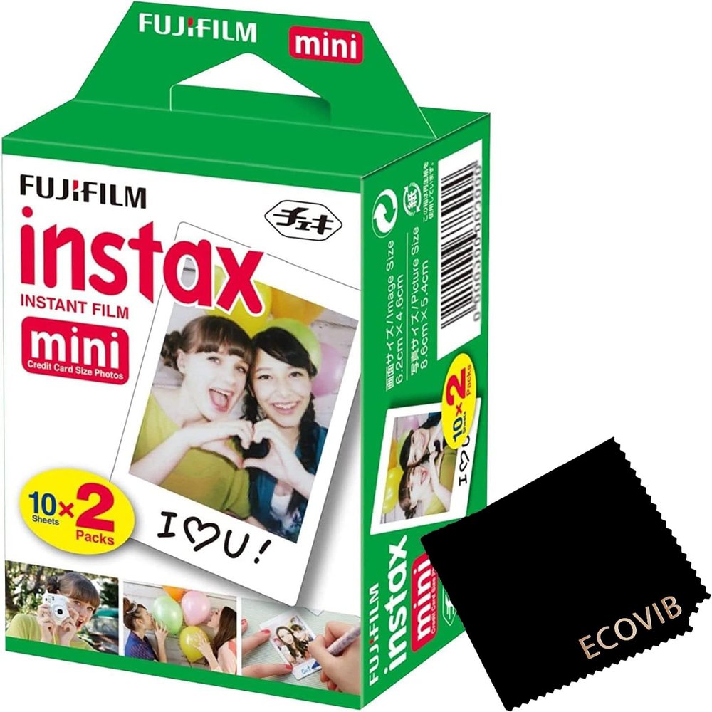 Fujifilm 16437396 Instax Mini Instant Daylight Film Twin Pack 20 Exposures Iso 8 TEJ