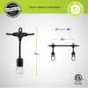 Enbrighten Classic Warm White String Lights, 48ft Black Cord, 24 Shatterproof Acrylic Bulbs, Weatherproof, Outdoor String Lights, 31664 view 2