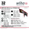 Wiha 28187 ESD Safe Drive-Loc VI Wallet Set, 32 Piece, Slotted, Phillips, Square, Torx, Hex & Nut Drivers, SoftFinish Handle view 3