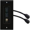 RiteAV (1 Gang Decorative 2 HDMI Black Coax Wall Plate w/Pigtail Extension Cable Black view 1