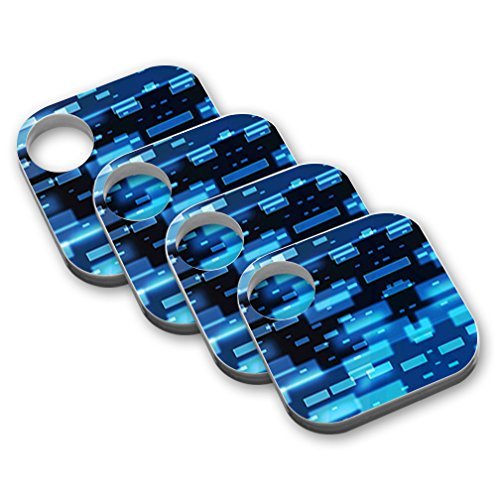 MightySkins Protective Vinyl Skin Decal (4 Pack) Compatible with Tile Key Finder Phone Finder wrap Cover Sticker Skins Space Blocks