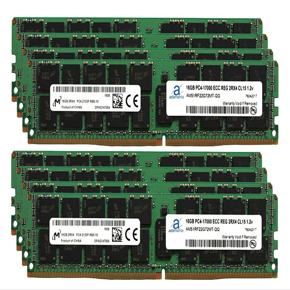 Adamanta 128GB (8x16GB) Server Memory Upgrade Compatible for Dell PowerEdge T630 DDR4 2133MHz PC4-17000 ECC Registered Chip 2Rx4 CL15 1.2v DRAM RAM
