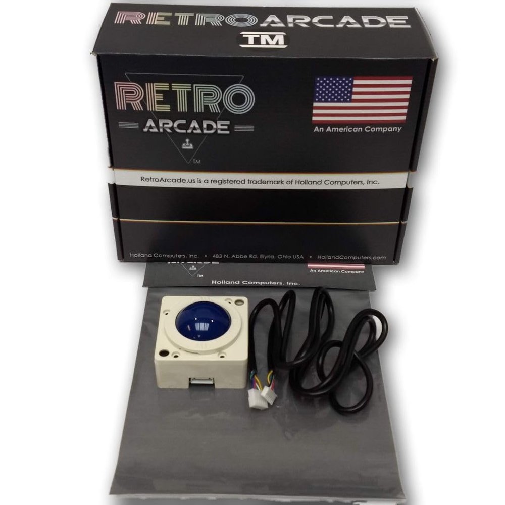 RetroArcade.us Track Ball - 2 inch Arcade Game Lit Trackball for Jamma 60-in-1 Jamma iCade PCB Board, with LED Lights