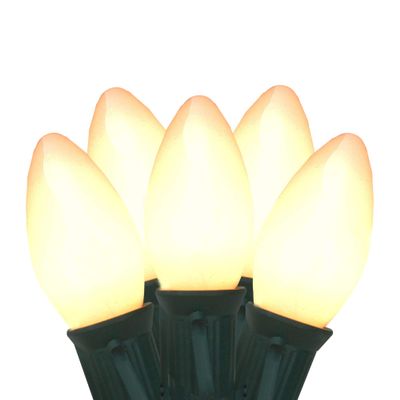25-Count Clear and White Opaque C9 Christmas Light Set, 24ft Green Wire