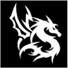 Just For Fun White - 6" Dragon #1 face Right Vinyl Die Cut Decal Bumper Sticker, Windows, Cars, Trucks, laptops, etc view 1