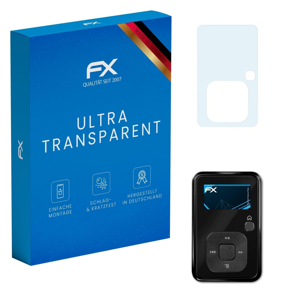 atFoliX Screen Protection Film suitable for Sandisk Sansa Clip+, Screen Protector ultra-clear FX Protective Film (3X)