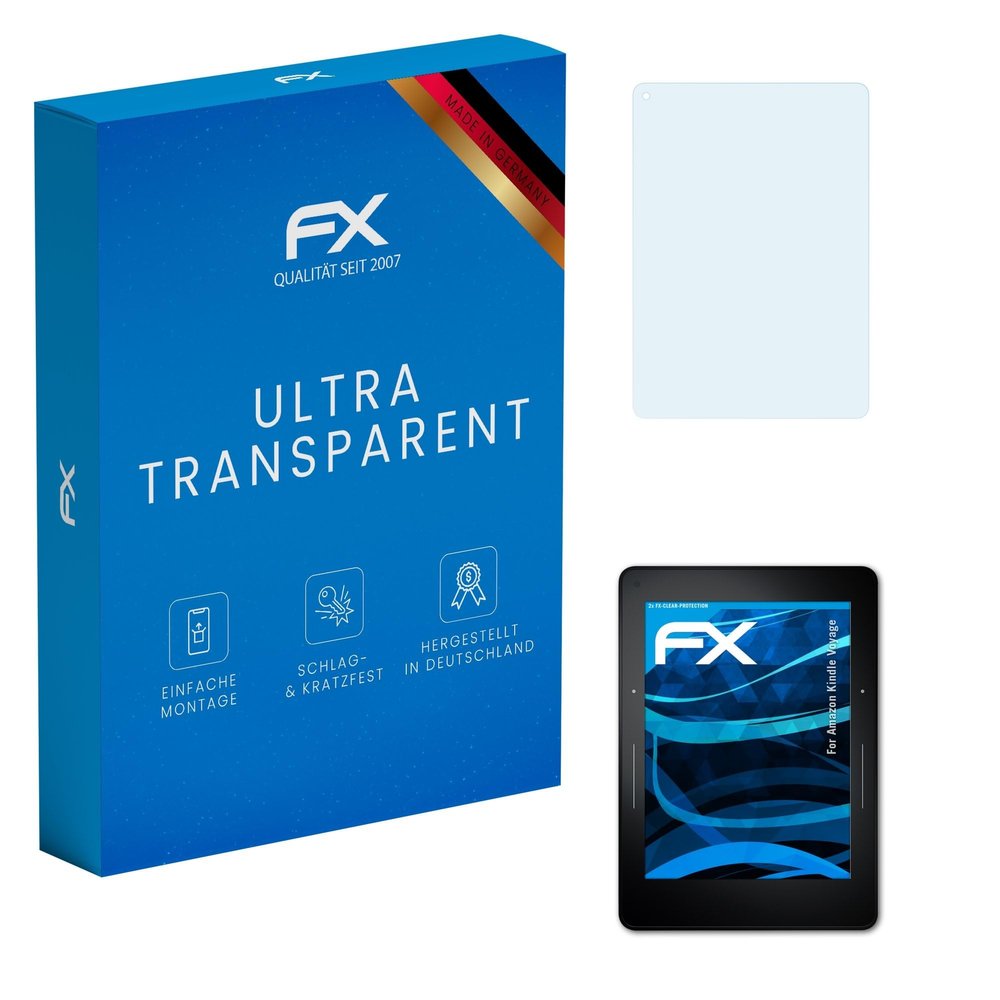 atFoliX Screen Protection Film compatible with Amazn Kindl Voyage Screen Protector, ultra-clear FX Protective Film (2X)