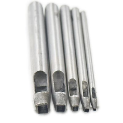 Fujiyuan 5PCS 3mm 4mm 5mm 6mm 7mm Leather Punch Cutter Tool Hollow Square Hole Steel Belt Watch Band Bag Package
