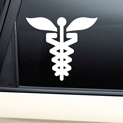 Caduceus Snake Medical Emblem Vinyl Decal Laptop Car Truck Bumper Window Sticker