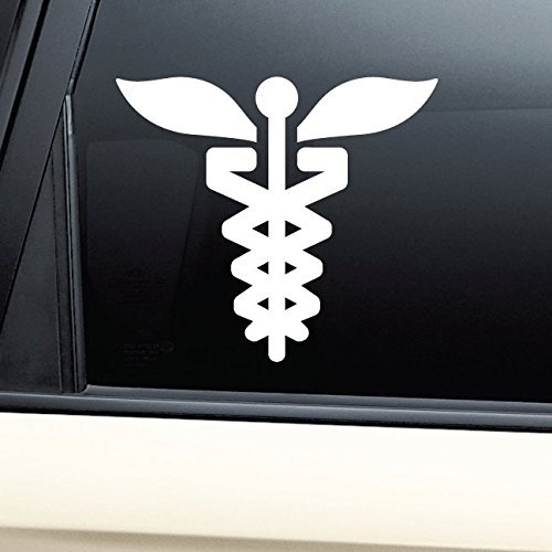 Caduceus Snake Medical Emblem Vinyl Decal Laptop Car Truck Bumper Window Sticker