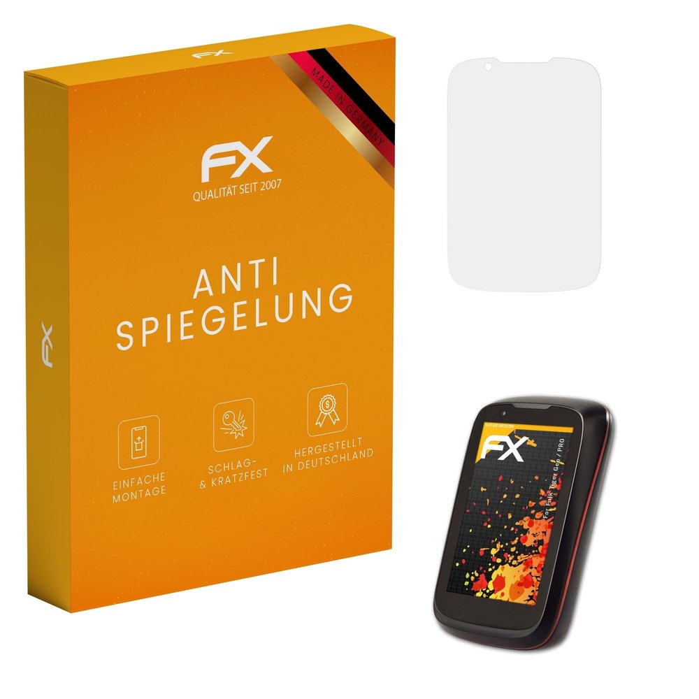 atFoliX Screen Protector compatible with Falk Tiger Geo/PRO Screen Protection Film, anti-reflective and shock-absorbing FX Protector Film (3X)